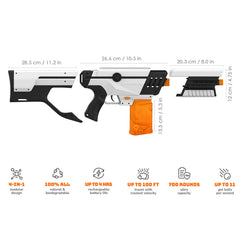 UnlocX Gel Ball Blaster Kit in four-in-one mode setup