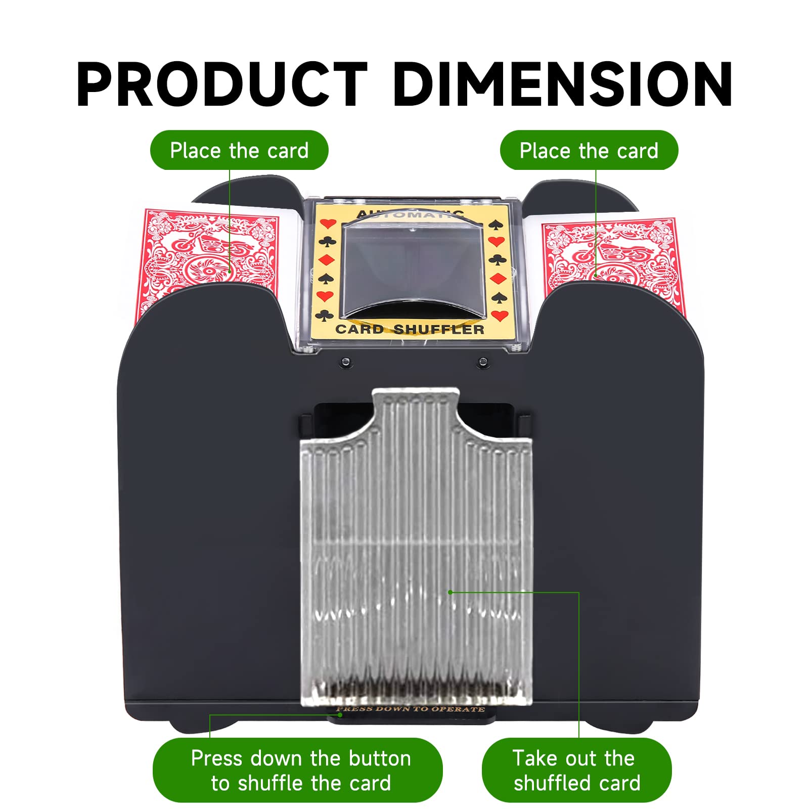 Unniweei shuffler side button and tray for easy one-touch operation