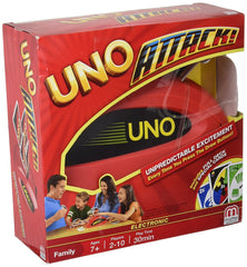 UNO Attack! game box front showing family-friendly fun and easy setup.