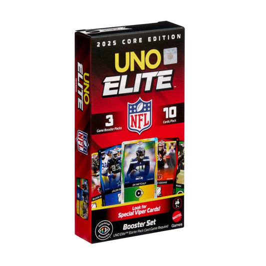 UNO NFL Booster Packs cover art inviting expansion for casual game nights.