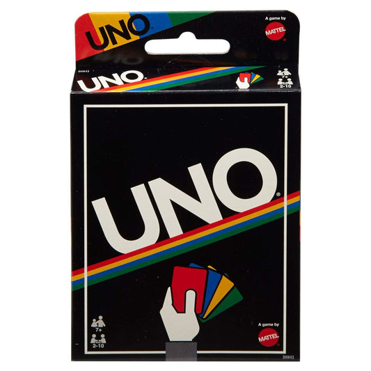 UNO Retro Edition card spread on table for family game night.