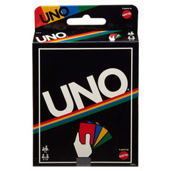 UNO Retro Edition card spread on table for family game night.
