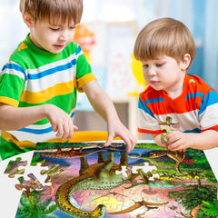 Unolidrom World of Huge Dinosaurs puzzle dino-scene 1 with detailed artwork and curiosity.