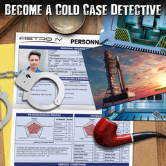 Crime scene photographs from Unsolved Case Files invite careful observation and pattern finding.