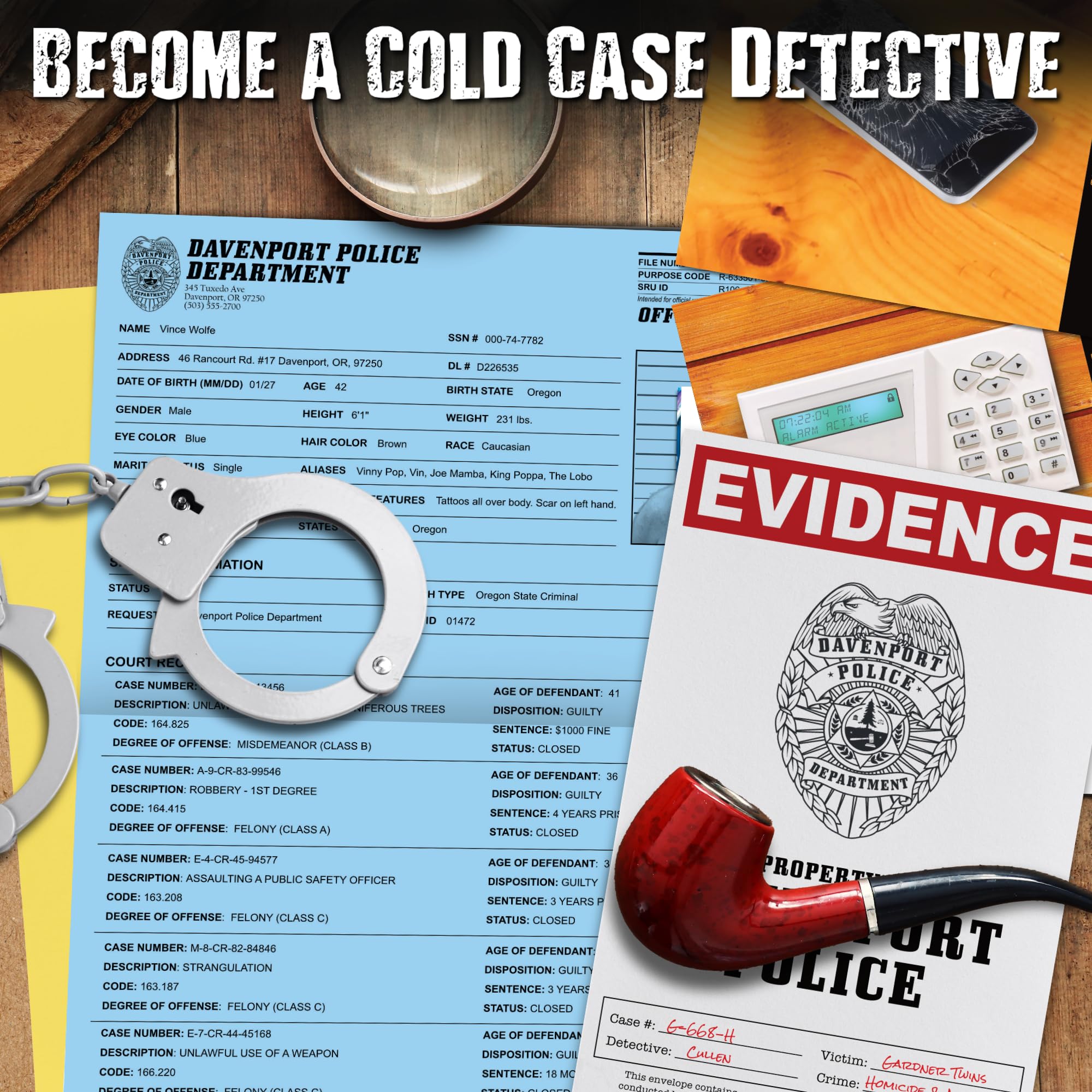 Unsolved Case Files Gardner Avery online answer keys page hinting at puzzle progress.