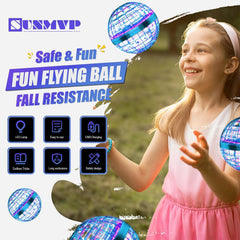 Unyfu LED lights illuminate the flying sphere during dusk.