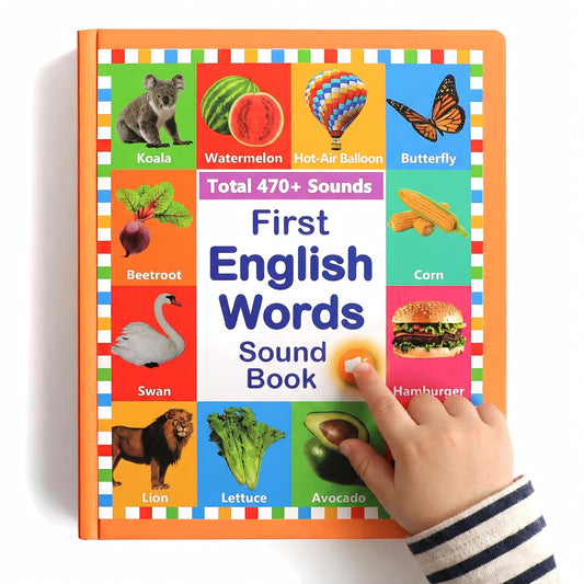 UOBODER My First English Words Sound Book cover showing interactive learning on the go.