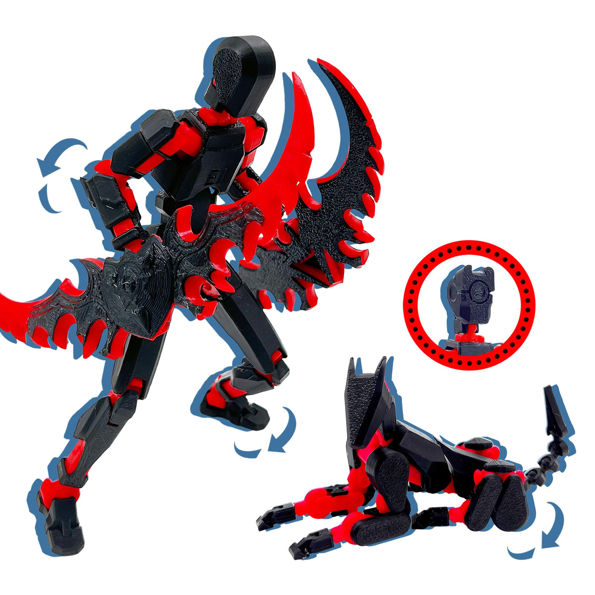Uodofy T13 black-red-dog front view showcases intricate design for display and collection