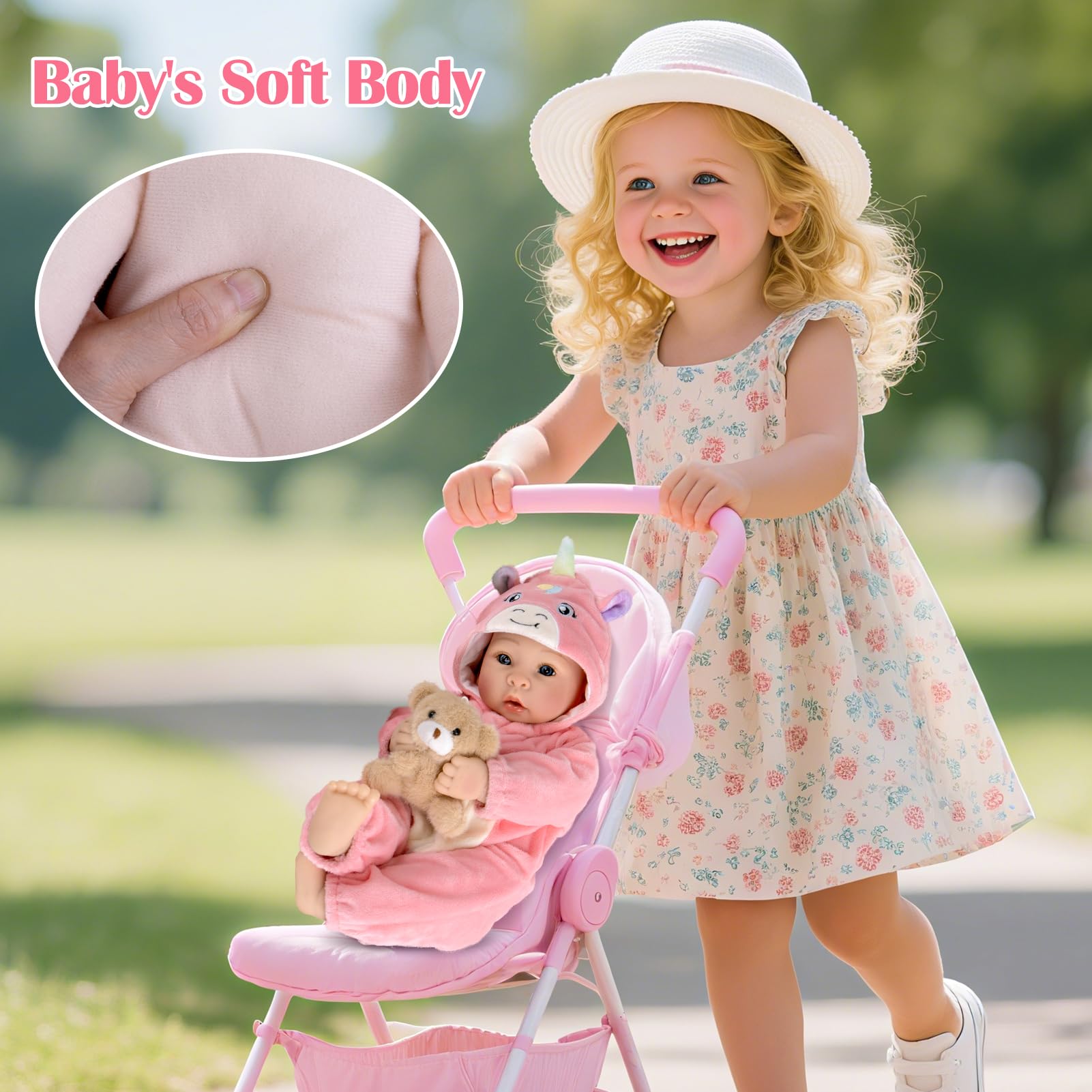 UOFTKIZ doll hands feet skin folds add realism to playtime