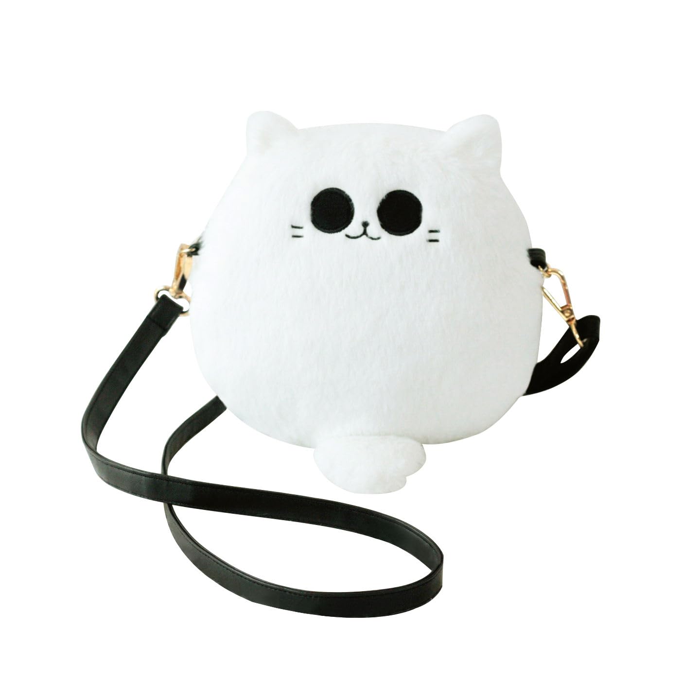 Uomieefy Gojocat plush bag front view with cute cat design and compact space