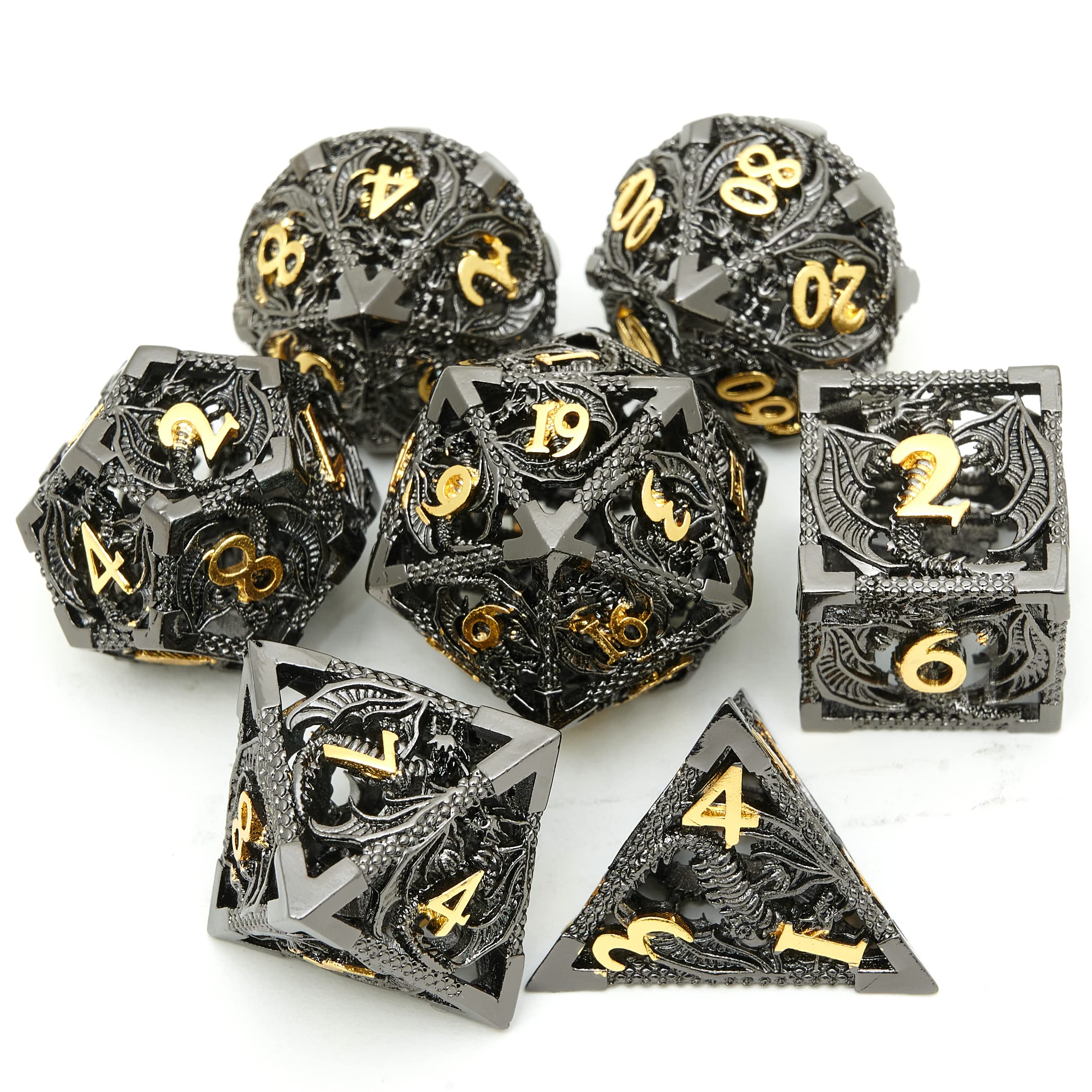 UONUOT hollow-pattern dice with dragon inlay for immersive gameplay