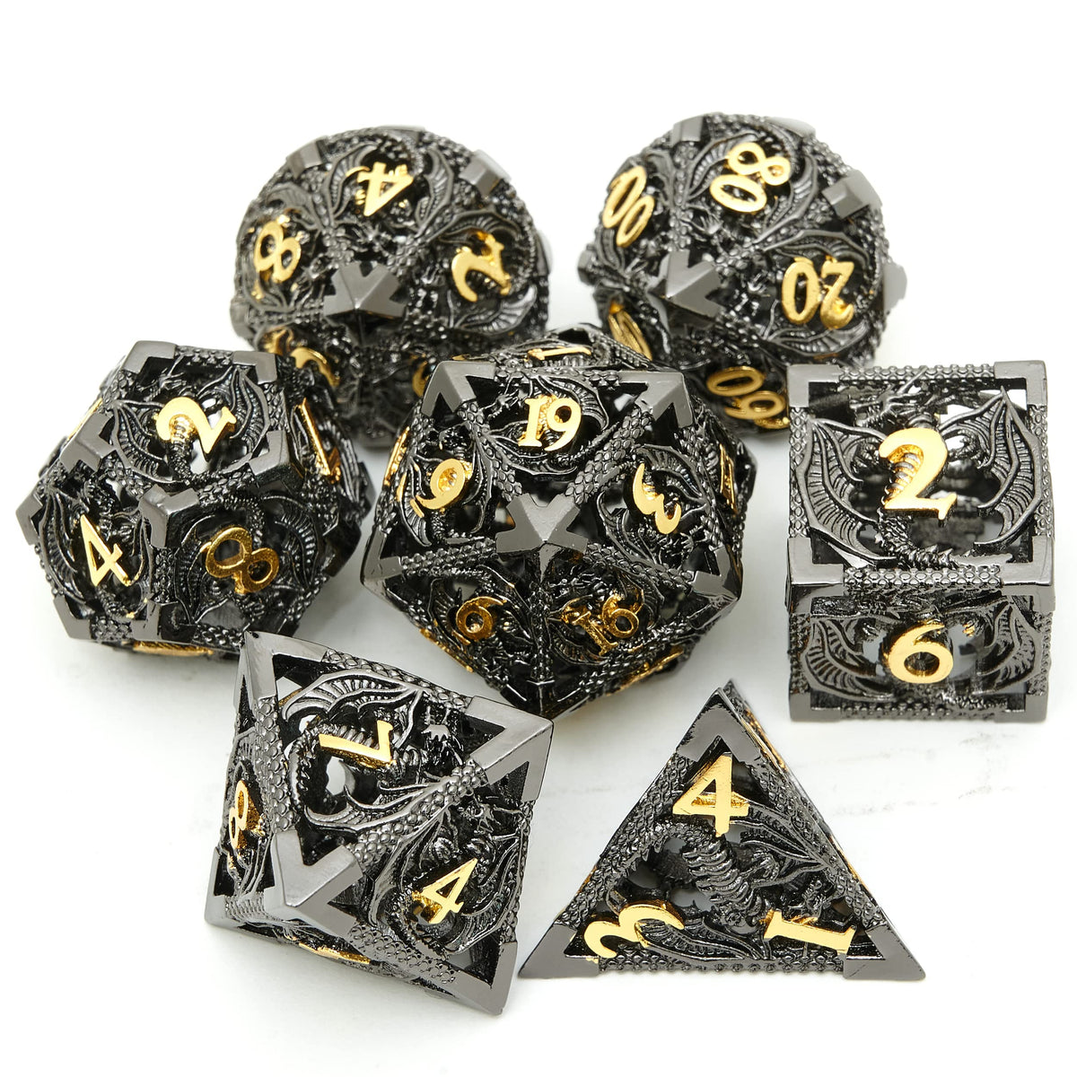 UONUOT hollow-pattern dice with dragon inlay for immersive gameplay