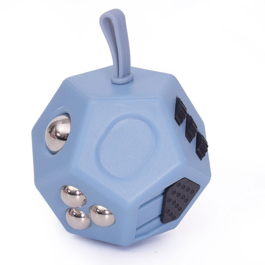 UOOEFUN mini cube toy 12-sided held in hand for portable stress relief.