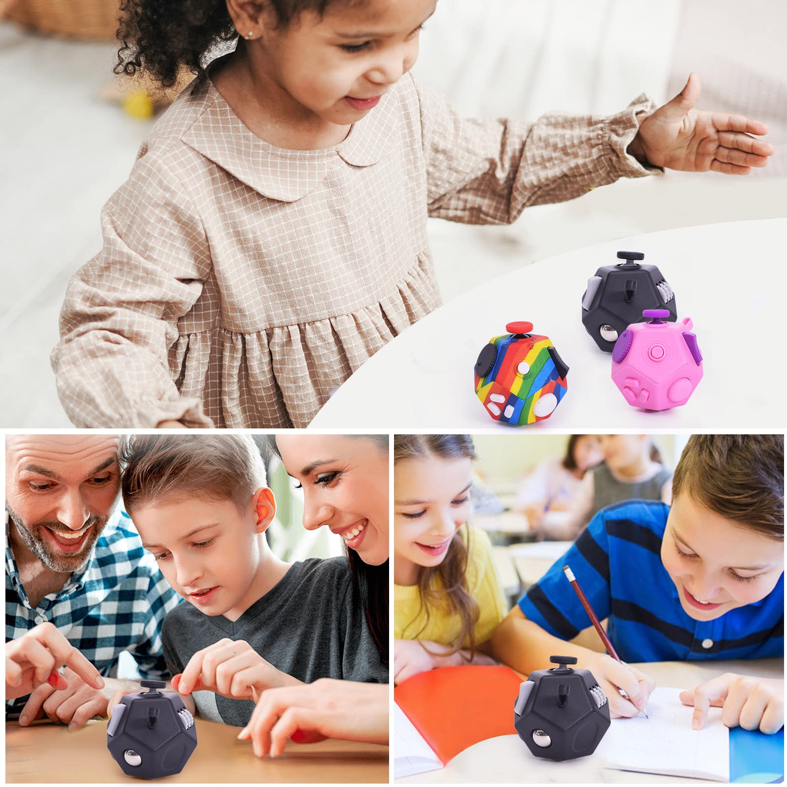 UOOEFUN mini fidget cube lotus stone and switch elements offer varied textures.