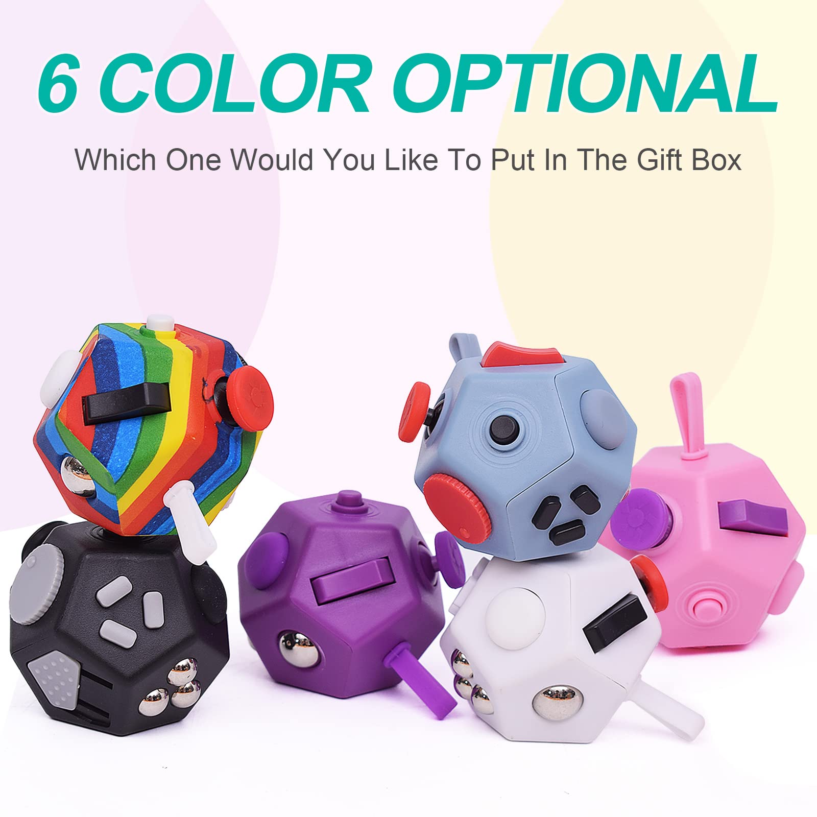 UOOEFUN mini fidget cube rocker and silicone rope, enhances grip and play.