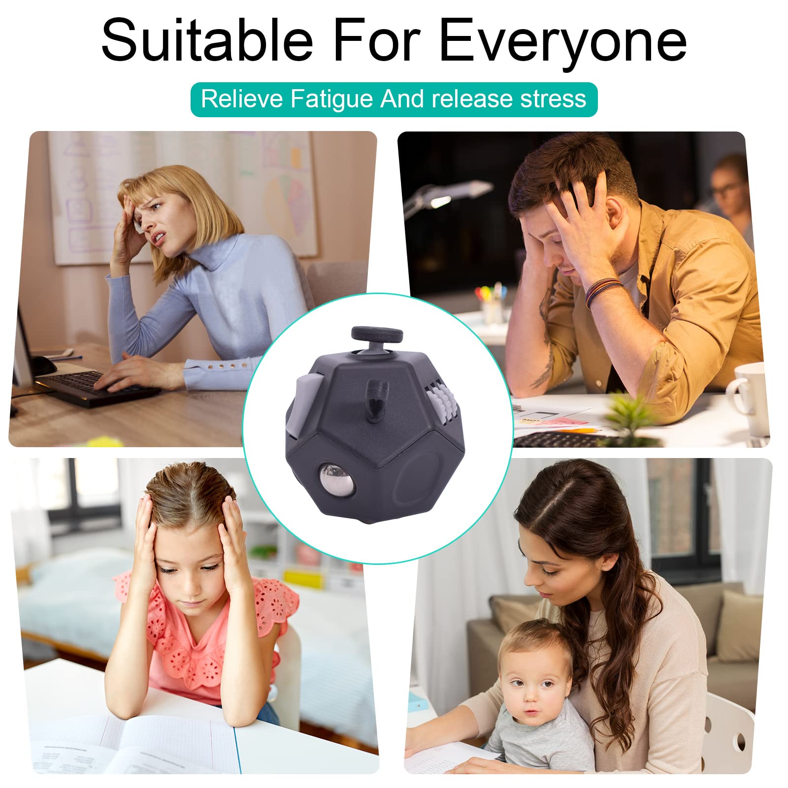 UOOEFUN mini fidget cube slider and big button for easy manipulation.