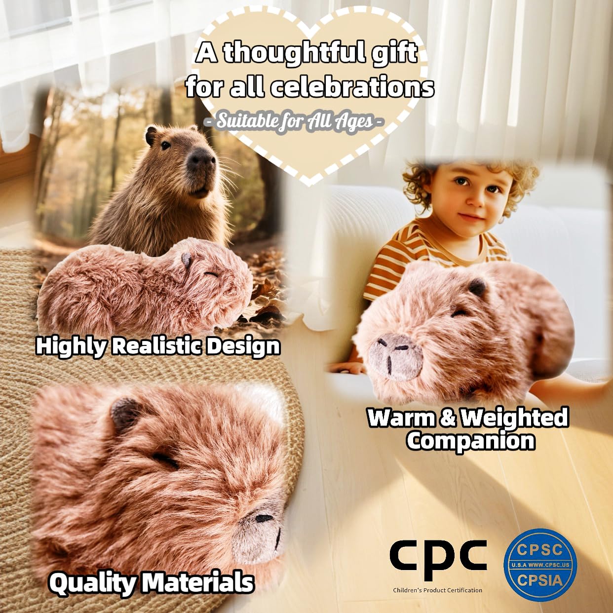uoozii Capybara plush on bed creates comforting warmth and visual charm