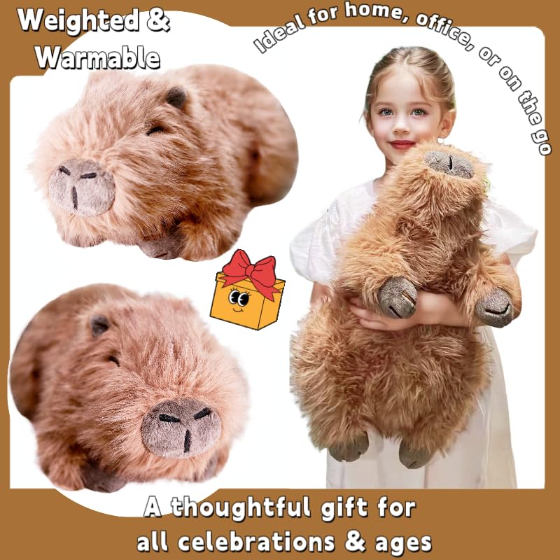uoozii Capybara plush with removable microwavable pouch for warm comfort