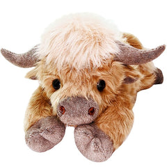 uoozii Highland Cow plush showing removable heating pad for warmth