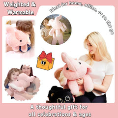uoozii pink elephant plush fabric close-up showing soft texture for gentle cuddles
