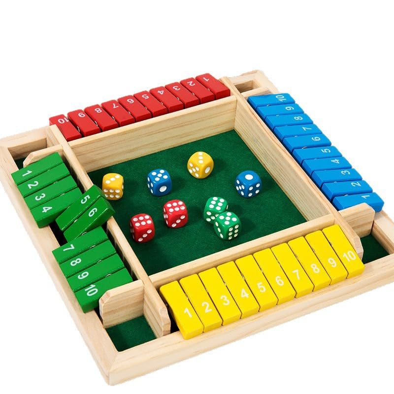 Uowivi Shut The Box game colorful quadrilateral design adds visual appeal to playtime.
