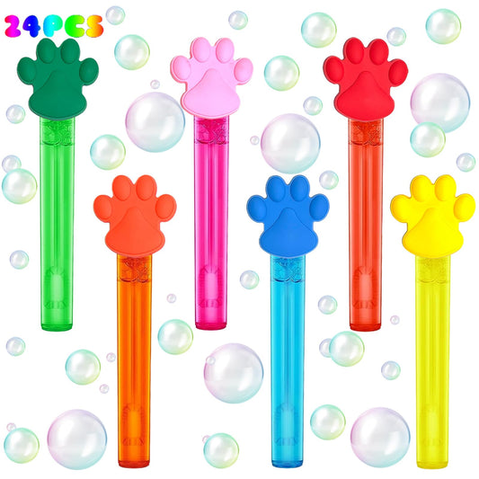 uoyoi paw print bubble wands in a colorful set for kids' party fun.