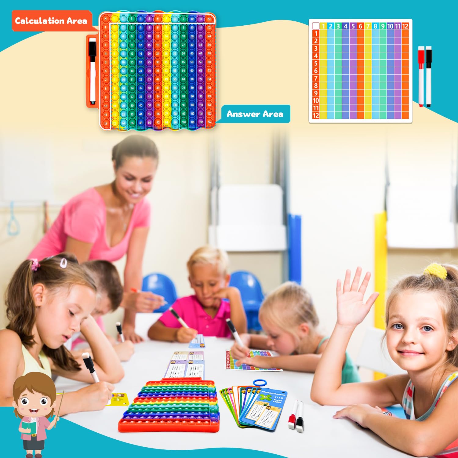 UPDOPEF multiplication practice cardboard supports extra drills.