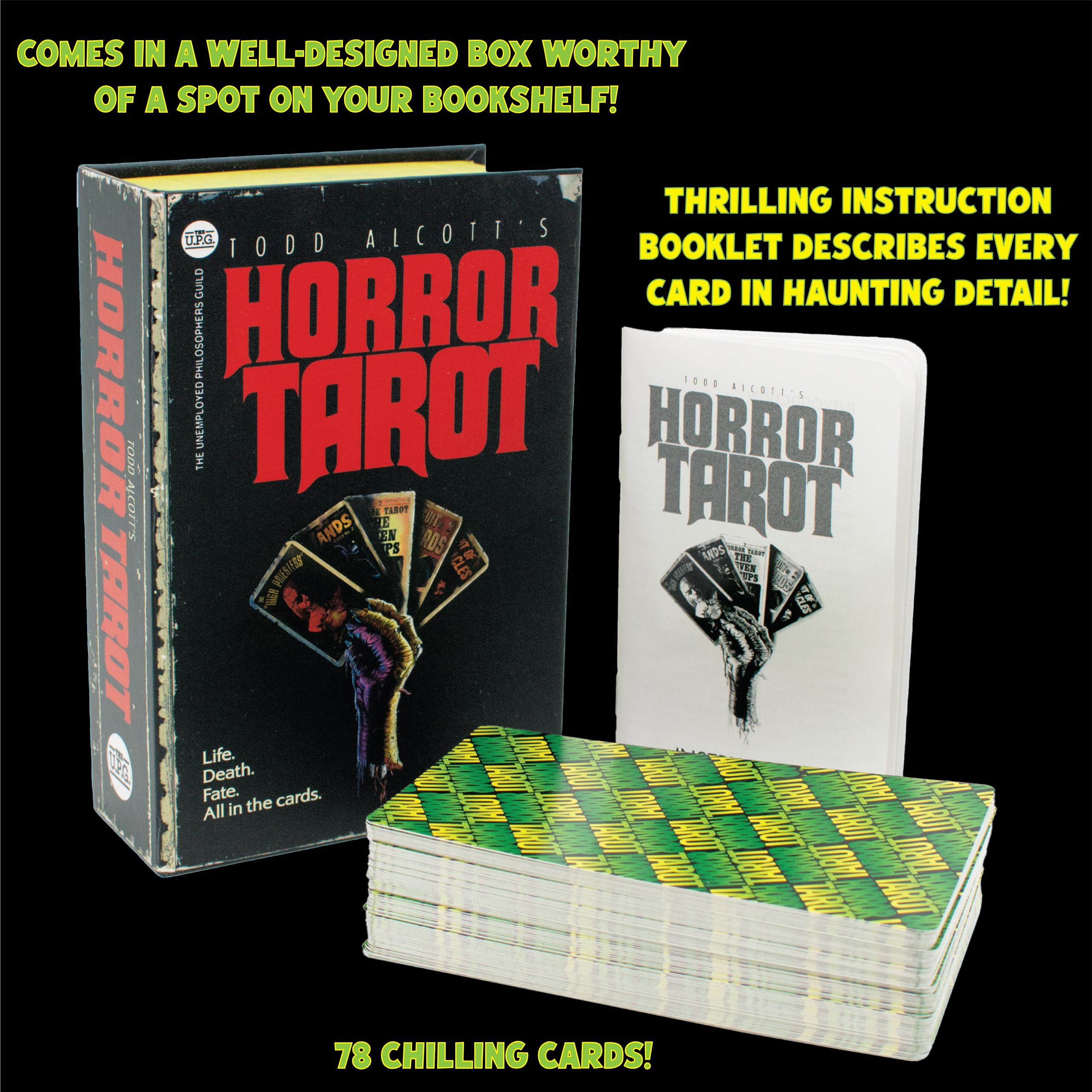 Instruction book with eerie, concise explanations for each card