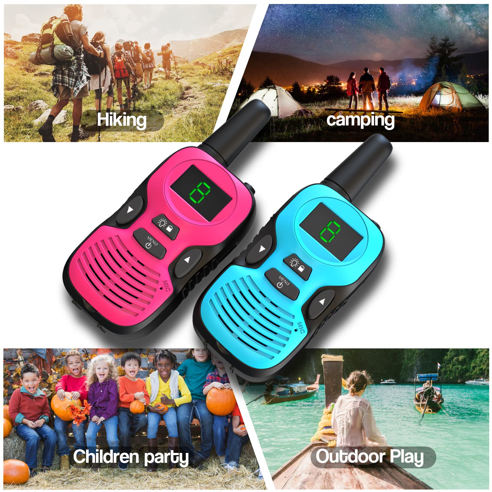 Upitry Walkie Talkies 3-pack enhance parent-child bonding during nature adventures.