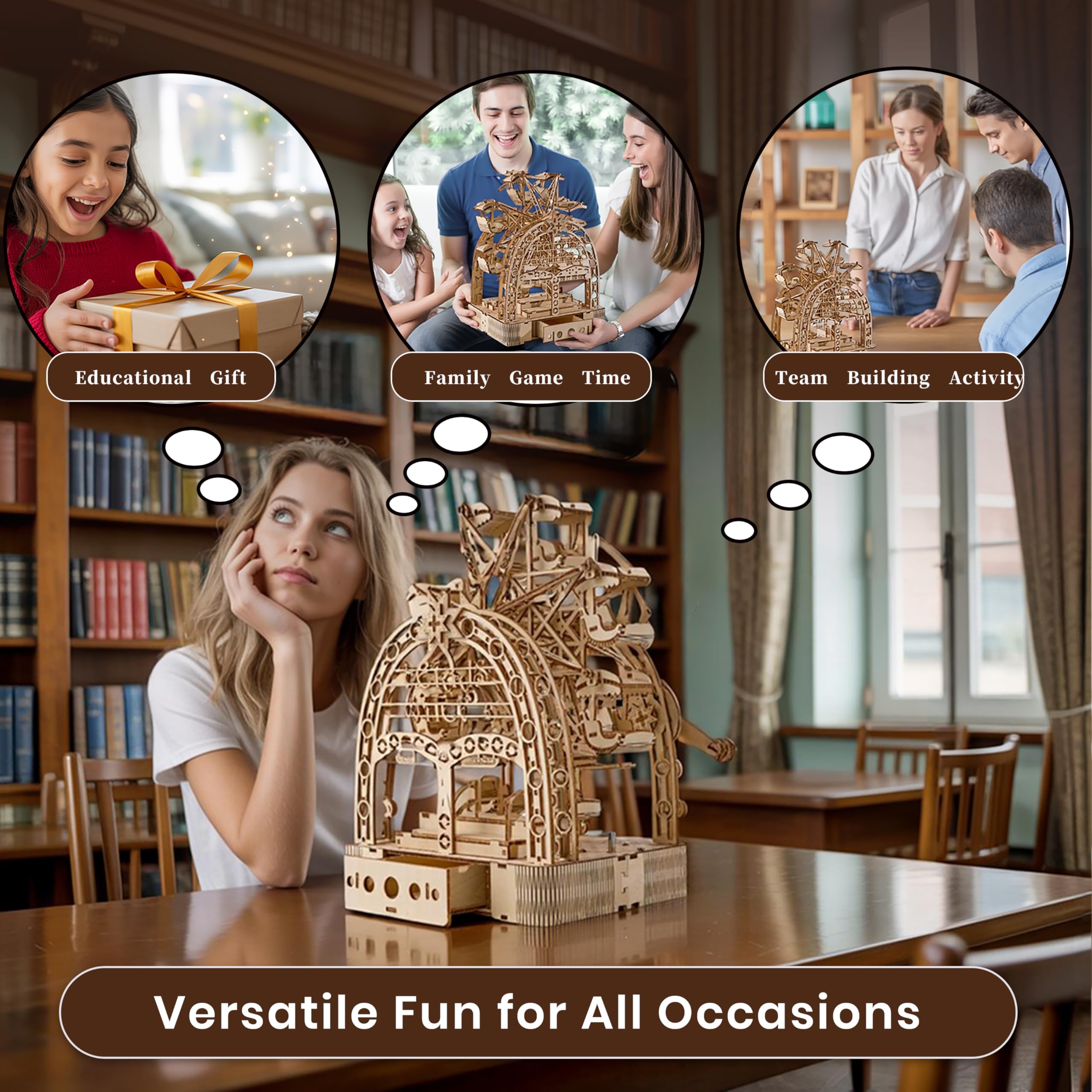 UPLIKE Ferris wheel front drawer stores small keepsakes.