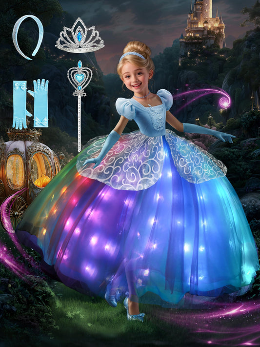 UPORPOR Princess dress glow under tulle for magical playtime.