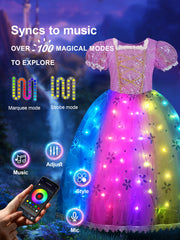 UPORPOR Princess dress features music-sync for beat-driven lighting
