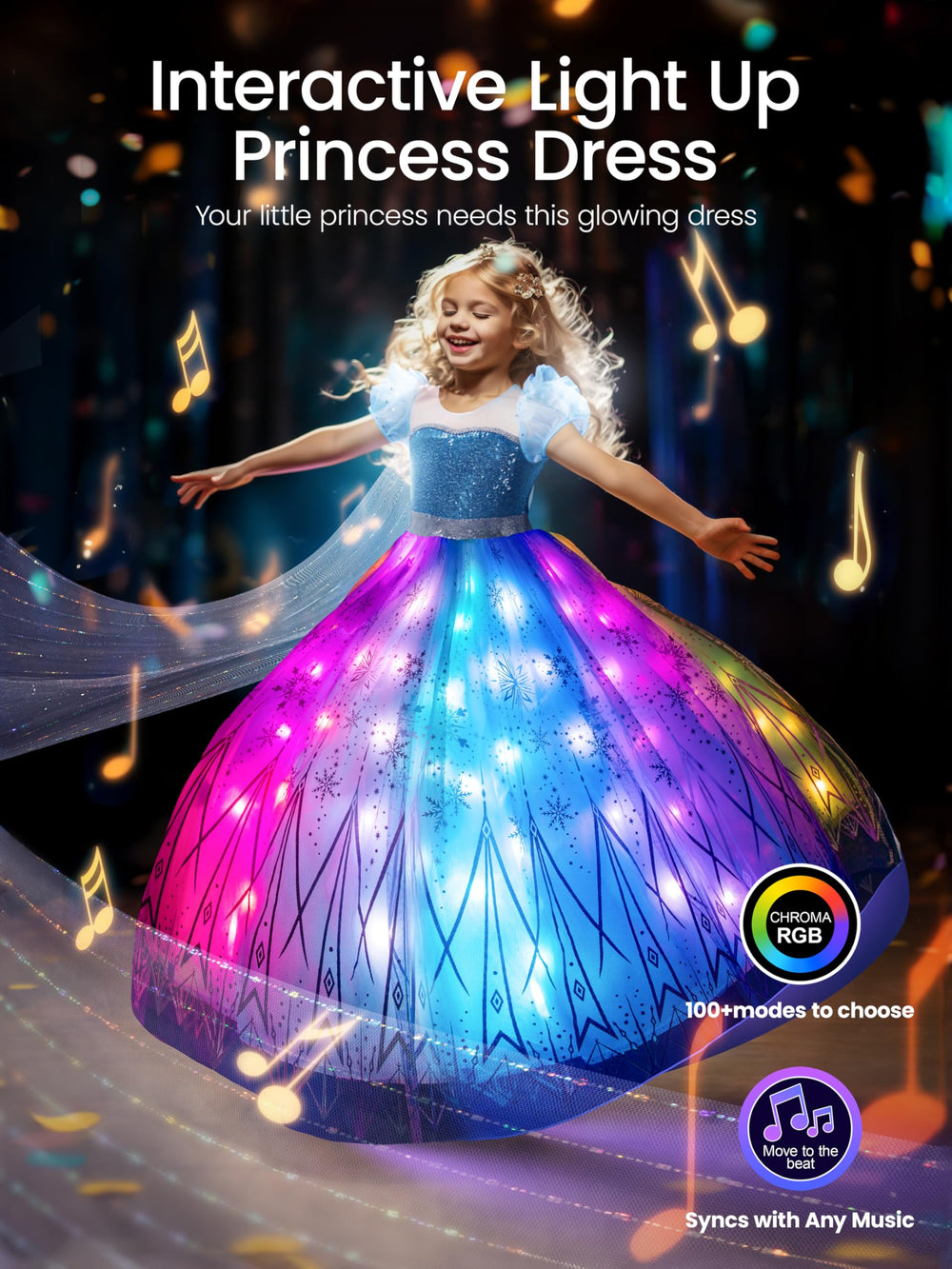 UPORPOR RGB LED dress app remote enable easy mood control.