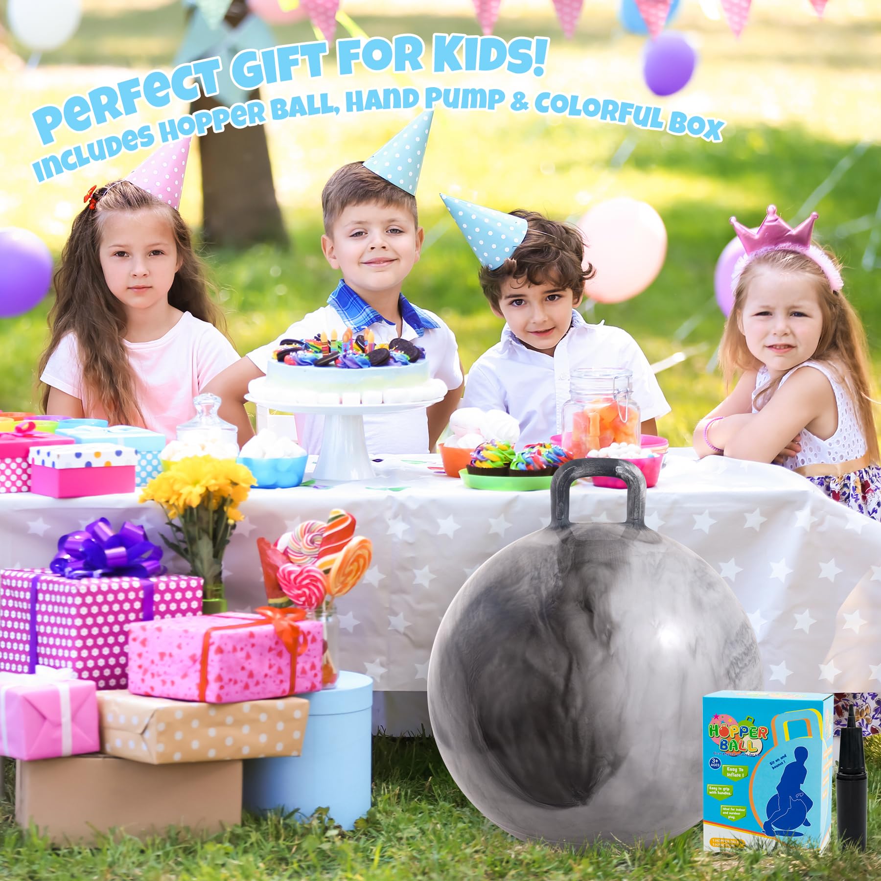 Upper Rider Clouds Hopper Ball gift-ready box enhances birthday surprise.