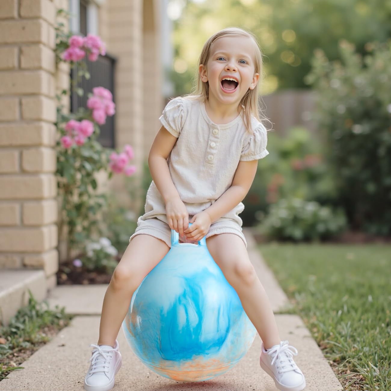 Upper Rider Clouds Hopper Ball non-slip base helps stable bouncing sessions.