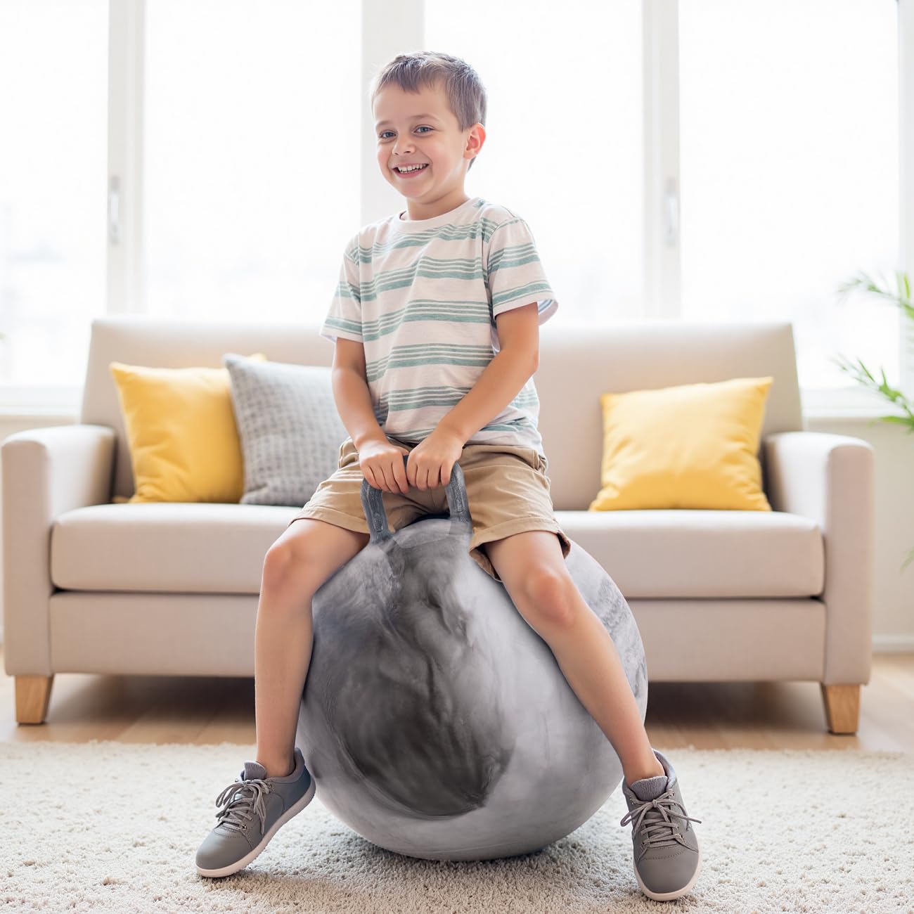 Upper Rider Clouds Hopper Ball durable PVC supports active play.