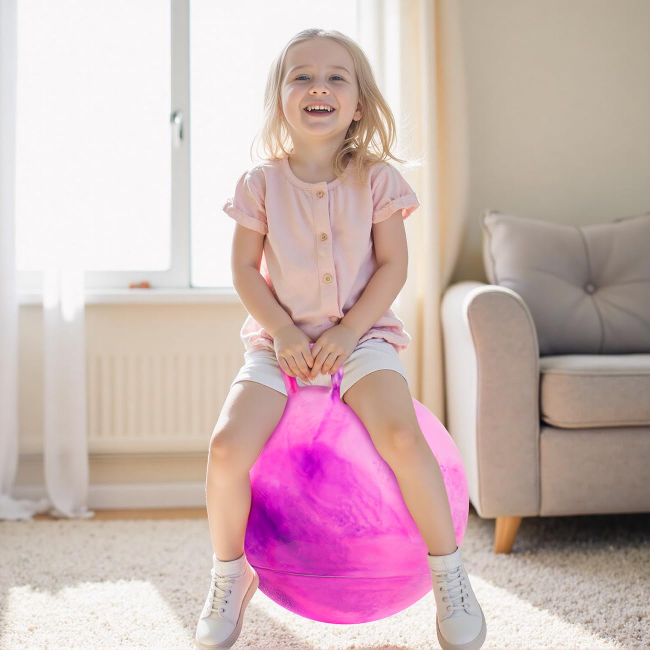 Upper Rider durable PVC construction during active bouncing