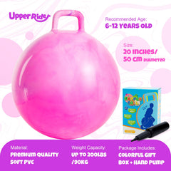 Upper Rider hopper ball inflation pump scene showing quick setup for bouncing fun.
