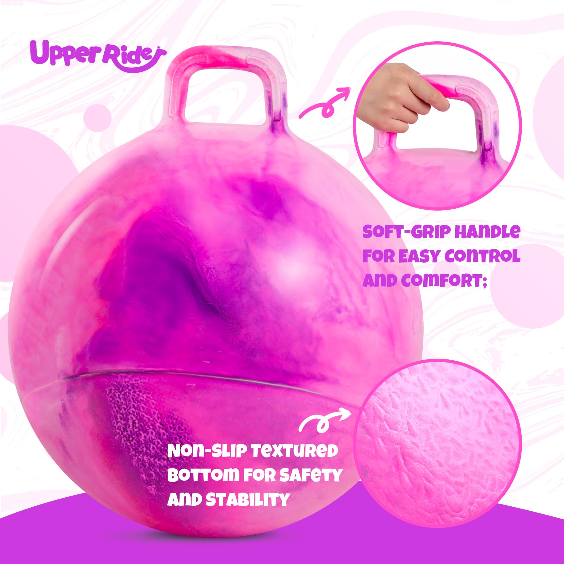 Upper Rider pump included for quick inflation and easy setup