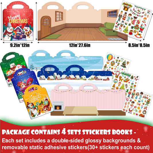 Uranus&No.1 sticker book scene snowy landscape invites imaginative play.