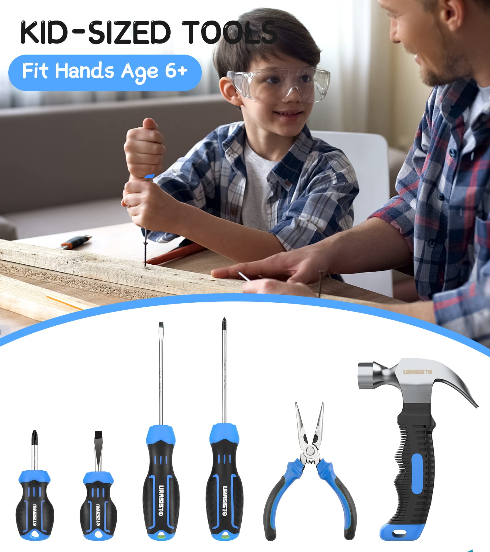 URASISTO 5.5-inch needle nose pliers for precise gripping during projects.