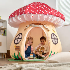 URBAN CREATIONS Enchanted Mushroom Play Tent with assembly poles for quick setup