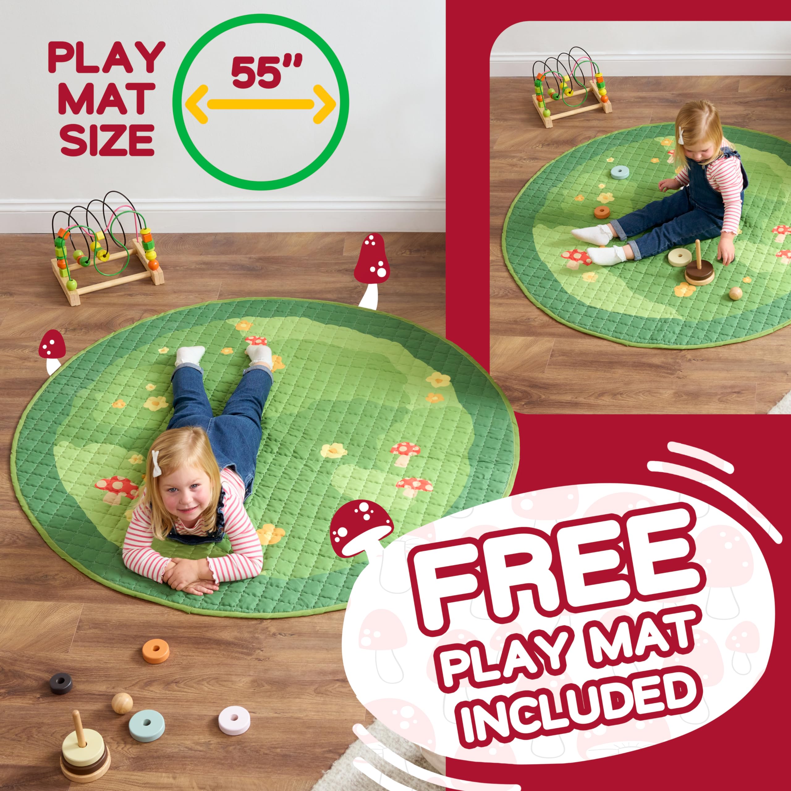 URBAN CREATIONS Enchanted Mushroom Play Tent neutral design fits any room decor