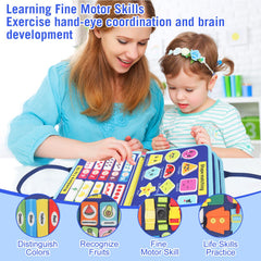 URBAN TOYS Montessori Busy Board textures invite sensory exploration and independent play