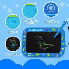 Dark blue Urcoobela tablet cover shown as travel-friendly and compact for kids.