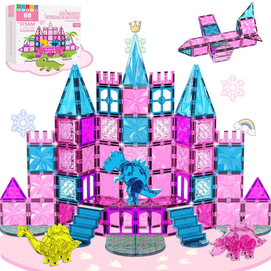 UREC Pink Dinosaur Tiles for imaginative play and fine motor practice.