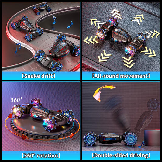 Uregoio RC car performing drift and rotate maneuvers