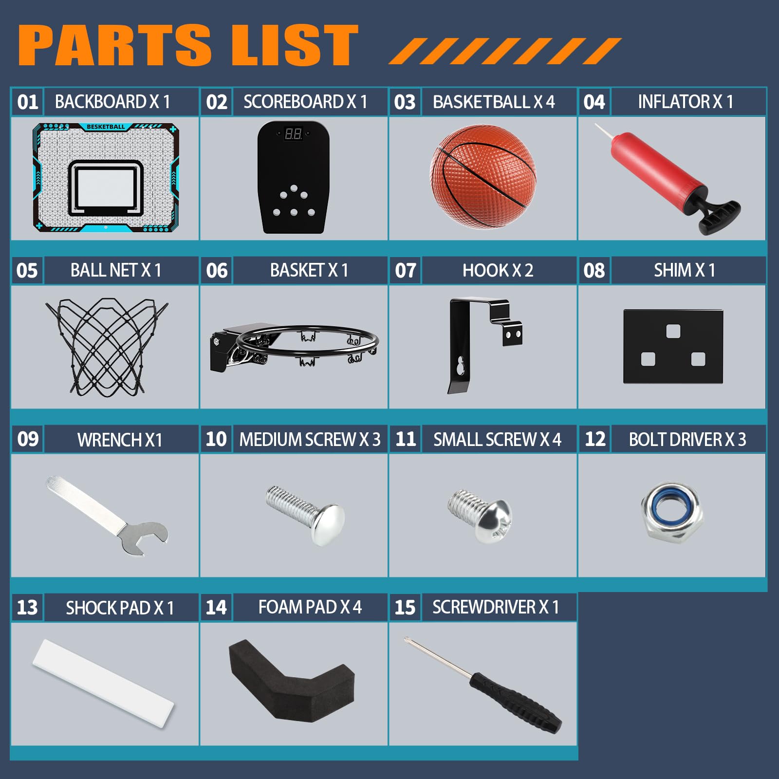 Includes four rubber balls for immediate shooting with Uregoio