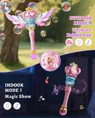 Uregoio Princess Bubble Wands rechargeable battery eliminates frequent replacements for nonstop fun.