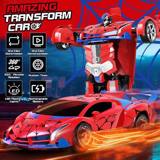 Uregoio RC car performs 360° rotations with bright LED lighting.